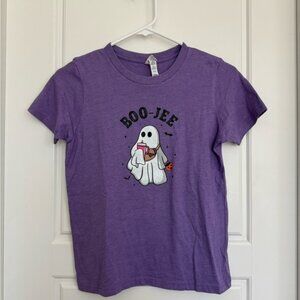 Boo Jee Spooky Ghost Purple Halloween Shirt Girls Large 14 16